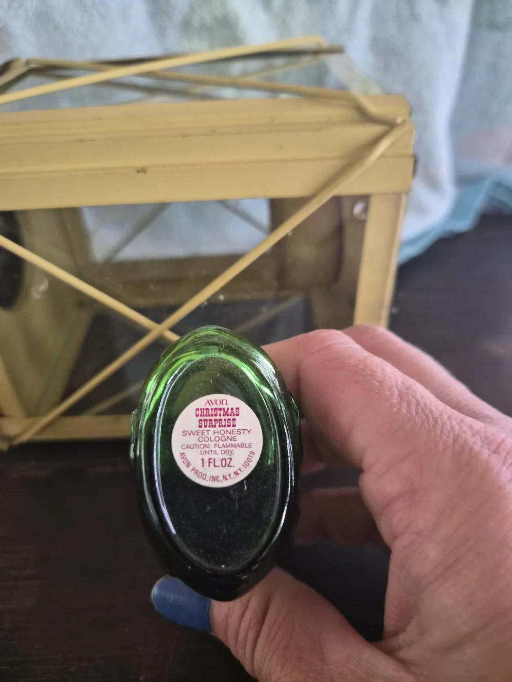 Avon Christmas Surprise Sock Purfume Glass Bottle